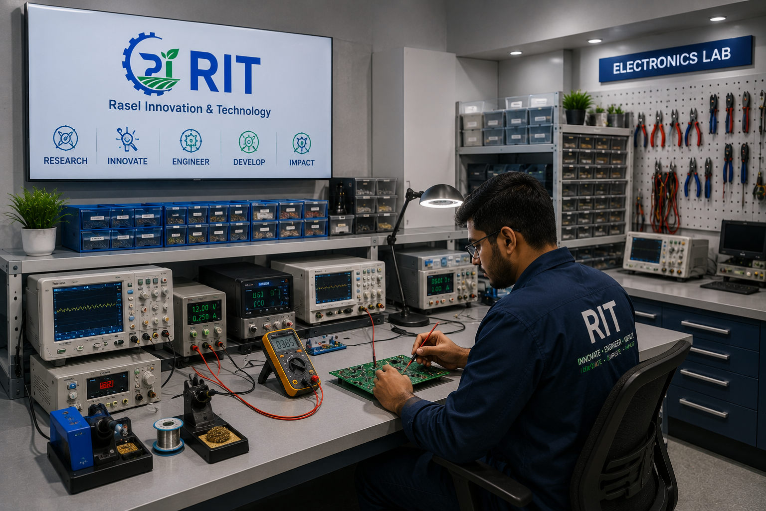 Electronics development laboratory, illustrative image