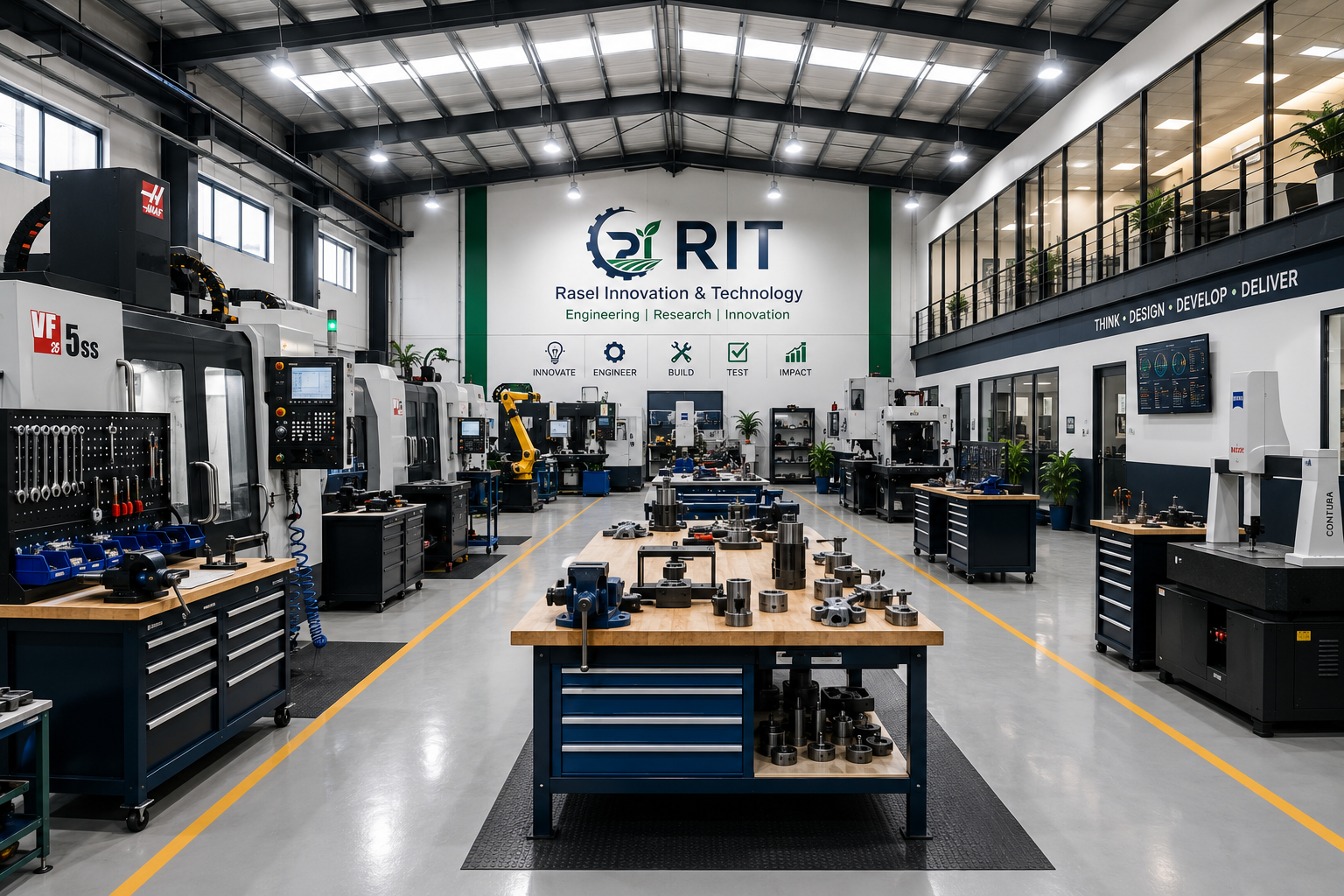 Modern engineering workshop, illustrative image